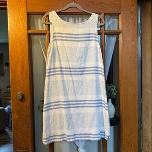beachlunchlounge Blue and White Striped Mini Dress